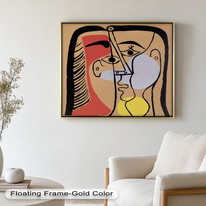 Fragmented Gaze – Minimalist Cubist Portrait Picasso Oil Painting