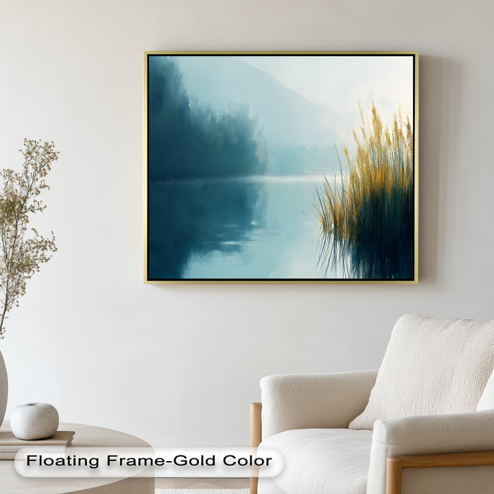 Misty Morning Landscape – Framed Nature Oil Painting