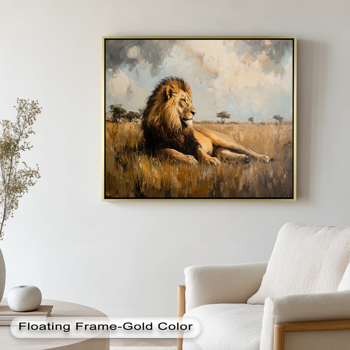 Majestic Serengeti King – Regal Lion Oil Painting