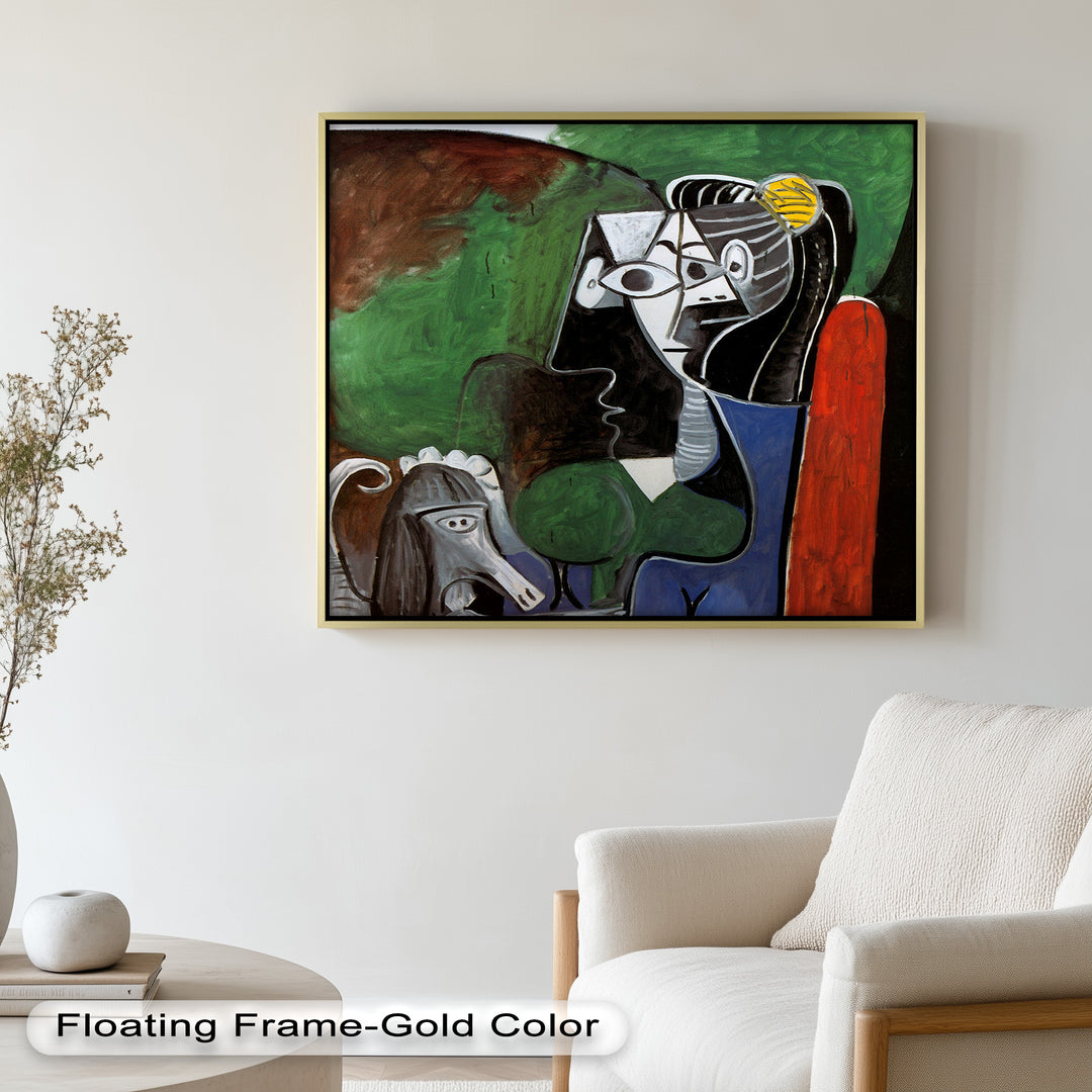 Lady with Poodle – Surreal Cubist Portrait Picasso Oil Painting
