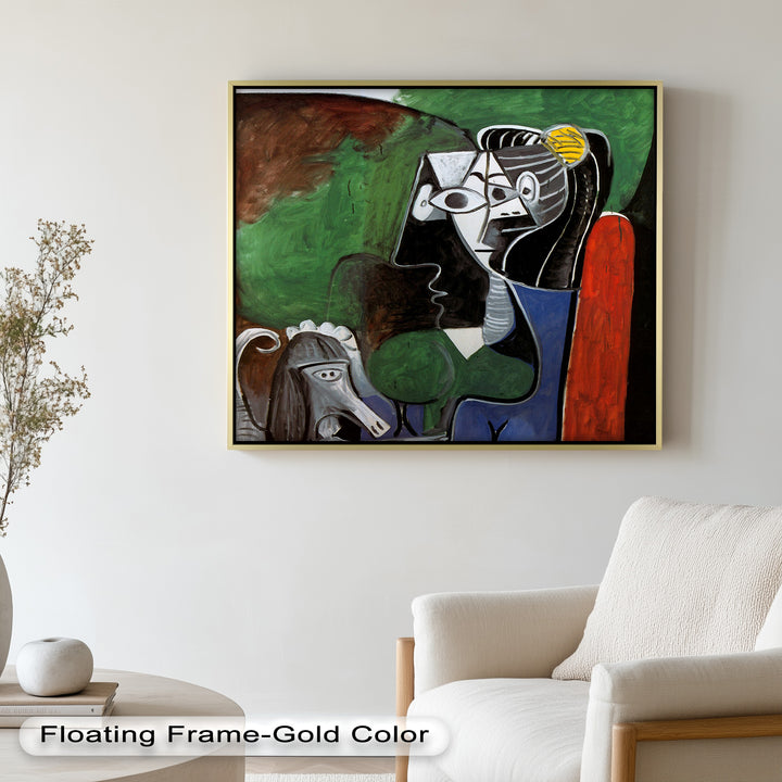 Lady with Poodle – Surreal Cubist Portrait Picasso Oil Painting