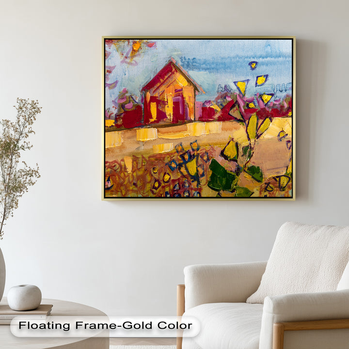 Sunlit Homestead – Expressive Impressionist Oil Painting