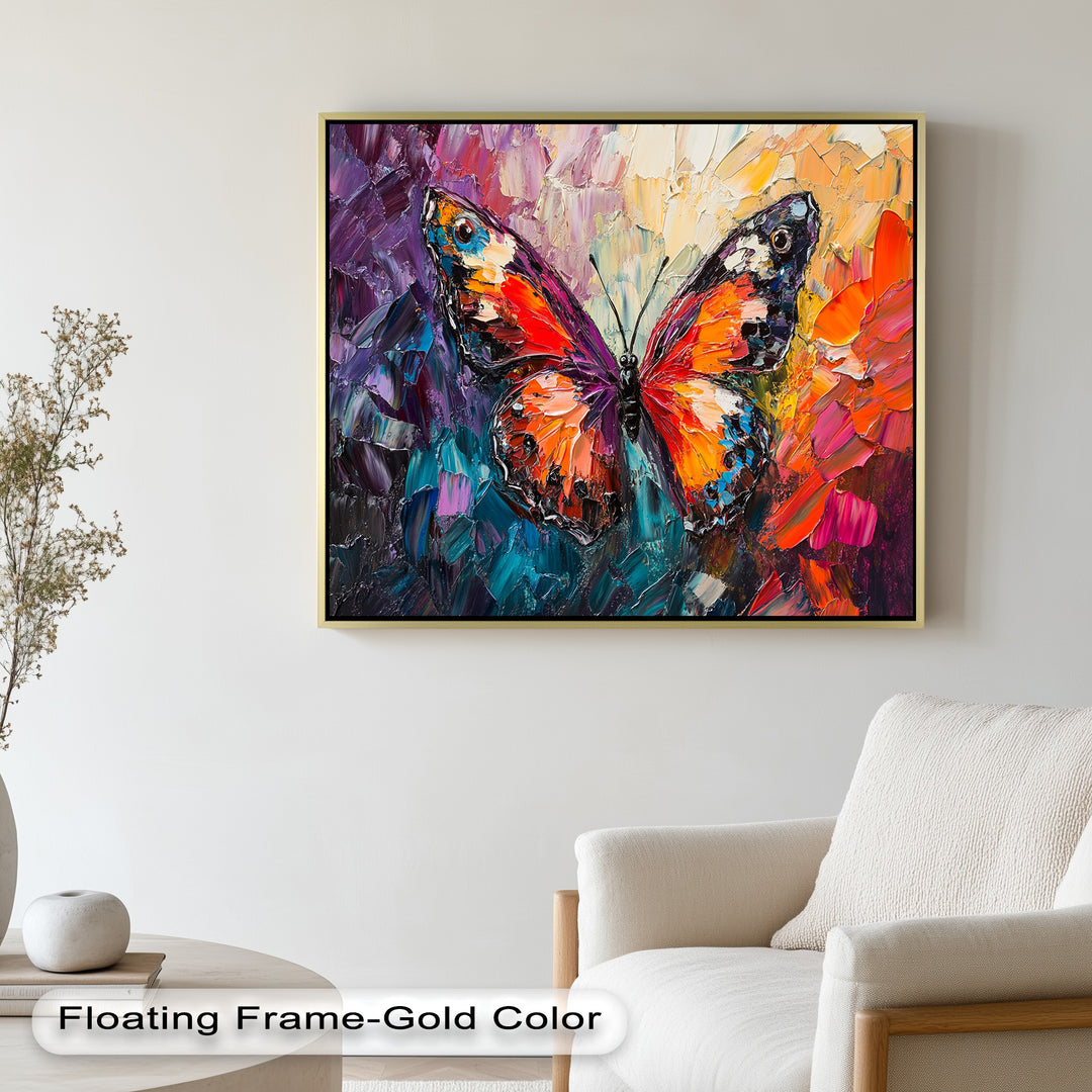 Radiant Butterfly in Blooming Spectrum - Animal Oil Painting