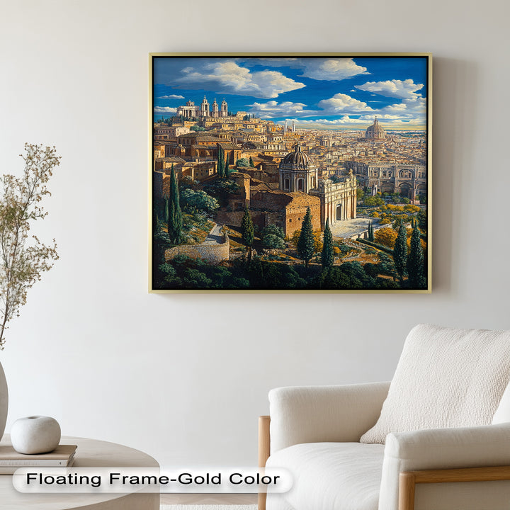 Sunlit Heights of Rome – Classical Cityscape Renaissance Oil Painting