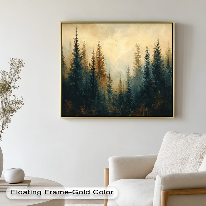 Soft light filters through the treetops, enhancing the sense of depth and serenity in this peaceful woodland scene.