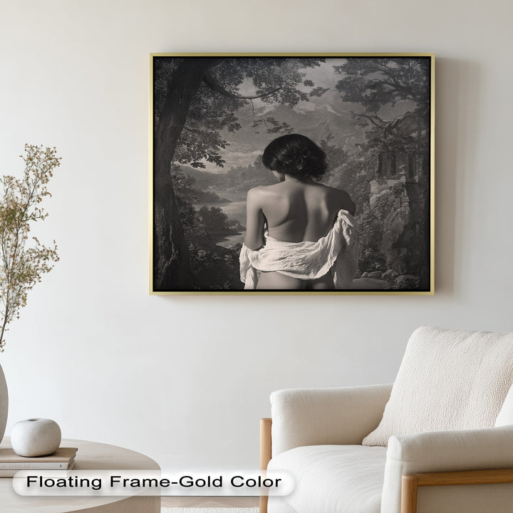 Silent Reverie – Classical Nude in Monochrome Oil Painting