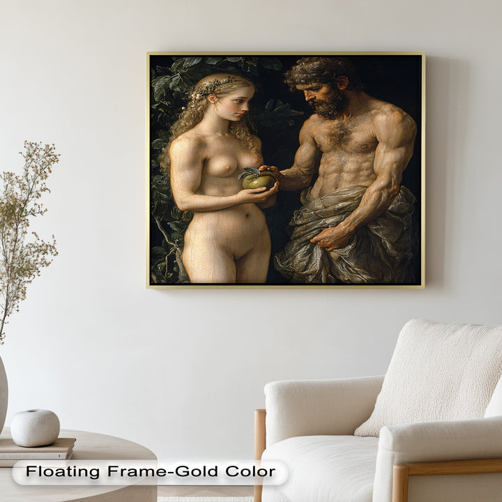 First Temptation – Adam and Eve Renaissance Oil Painting