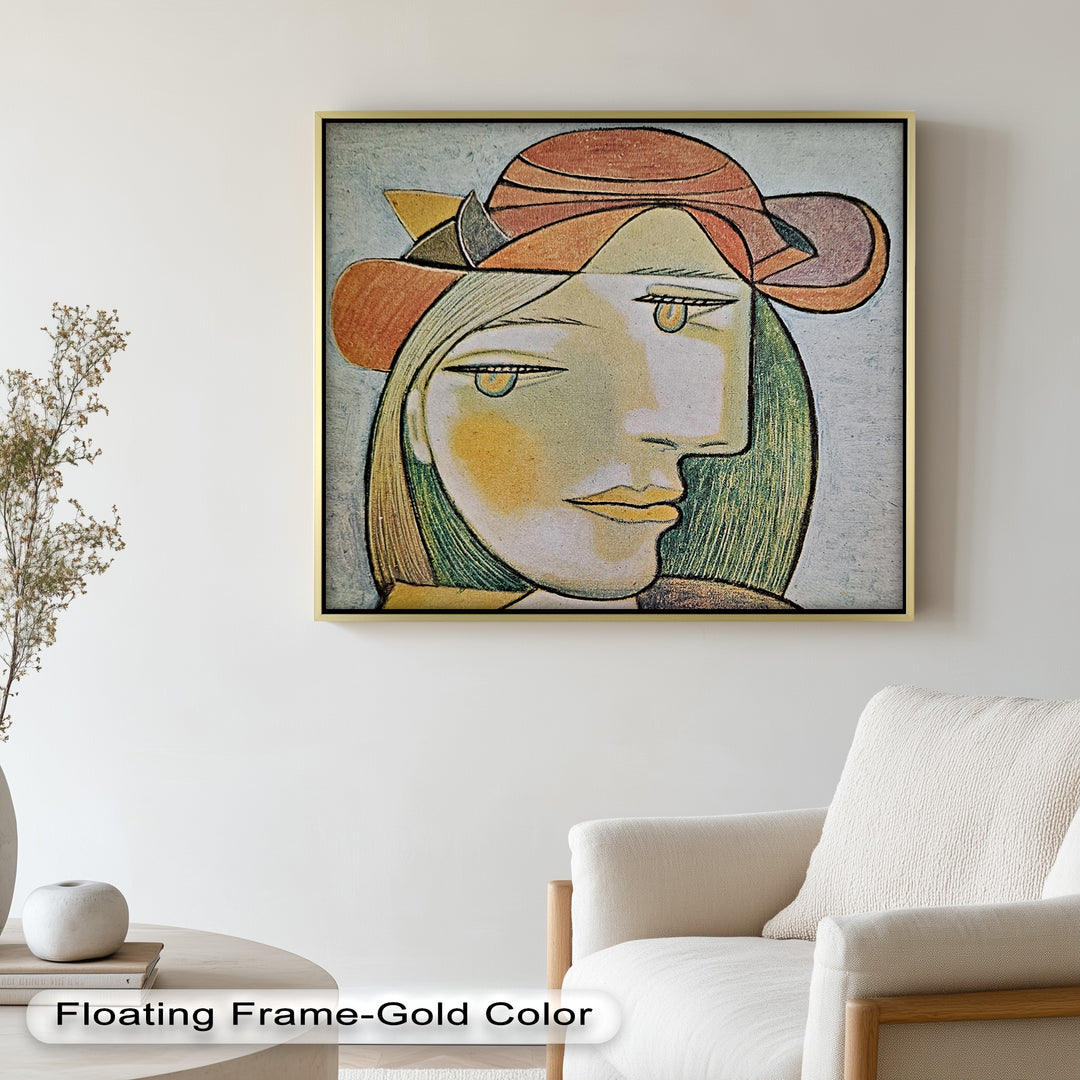 Soft Gaze of Solitude – Abstract Female Portrait Picasso Oil Painting