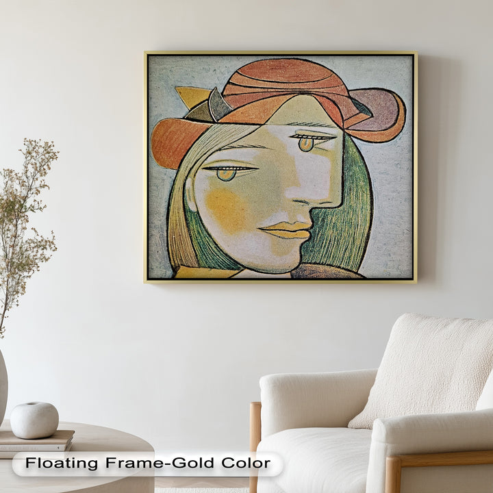 Soft Gaze of Solitude – Abstract Female Portrait Picasso Oil Painting