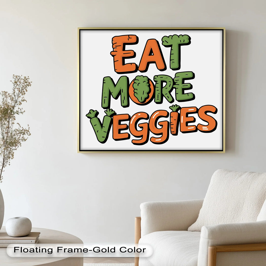 Eat More Veggies – Colorful Letters Oil Painting - MyPhotoStation
