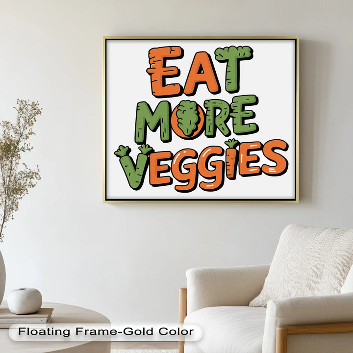 Eat More Veggies – Colorful Letters Oil Painting - MyPhotoStation