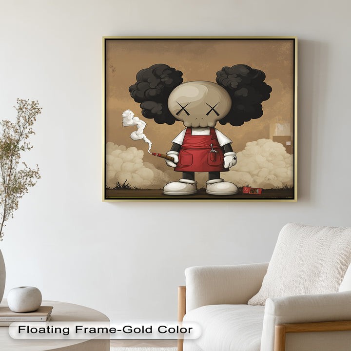 Red Apron Rebel – KAWS Ölgemälde