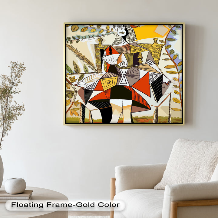 Queen Among Leaves – Picasso Style Cubist Oil Painting