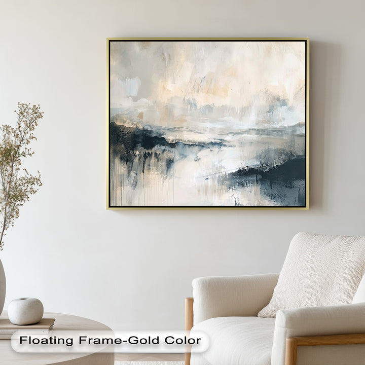 Abstract Landscape Reflection – Modern Serenity Oil Painting