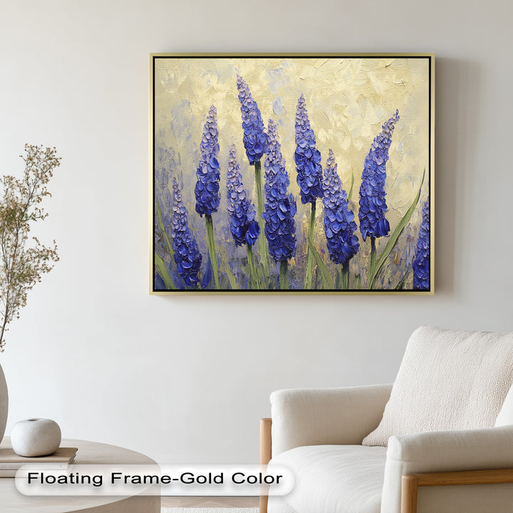 Lavender Spires in Bloom – Purple Blossom Flower Oil Painting