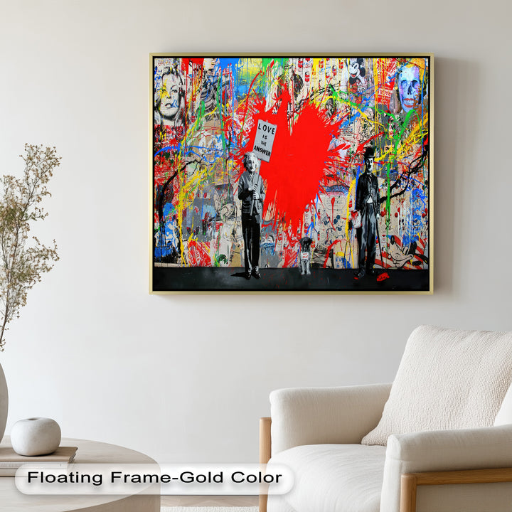 Love Is the Answer – Color Explosion Banksy Oil Painting