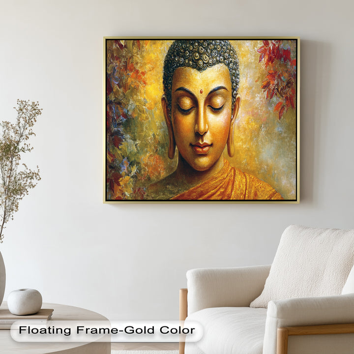 Buddha Portrait Wall Art – Framed Oil Painting
