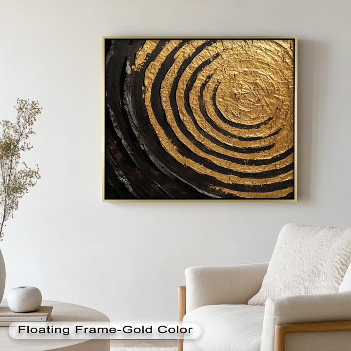 Golden Ripple Radiance – Luxuriöses abstraktes Ölgemälde