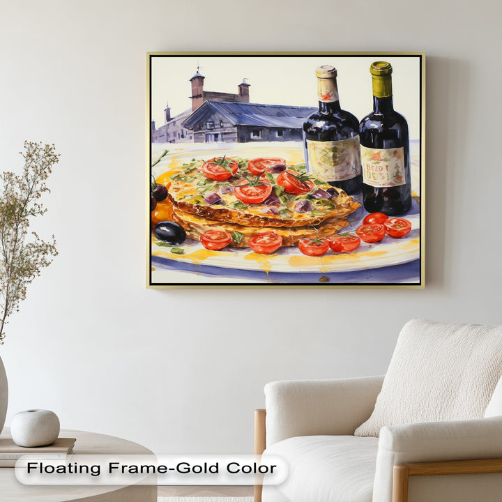 Tuscan Table – Rustic Lasagna and Wine Still Life Food Painting