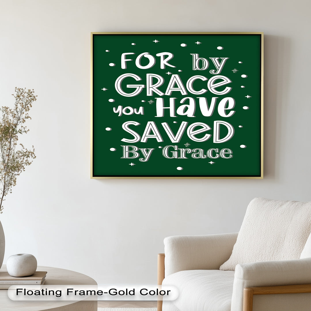 Saved by Grace – Christian Bible Verse Oil Painting