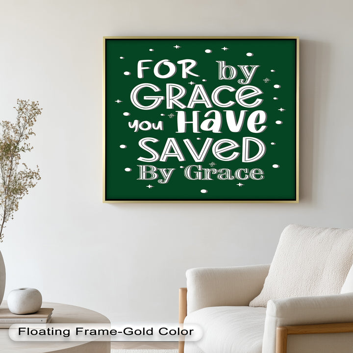 Saved by Grace – Christian Bible Verse Oil Painting