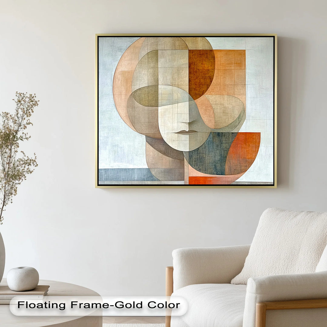 Geometric Face Portrait – Modern Abstract Oil Painting - MyPhotoStation