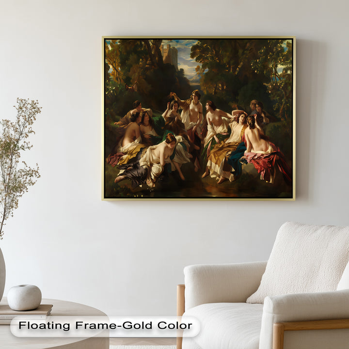 Twilight Reverie – Neoclassical Gathering of Maidens Oil Painting