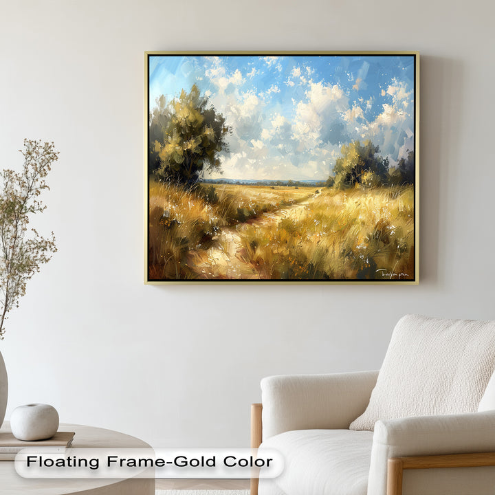 Nostalgic Landscape Framed Art – Nature Oil Painting