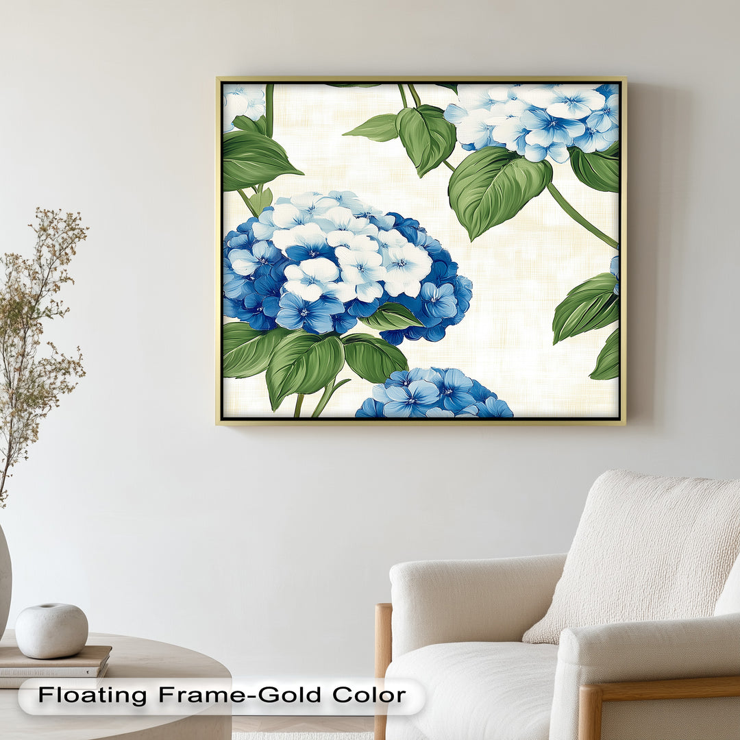 Blue and White Blooming - Flower Oil Painting