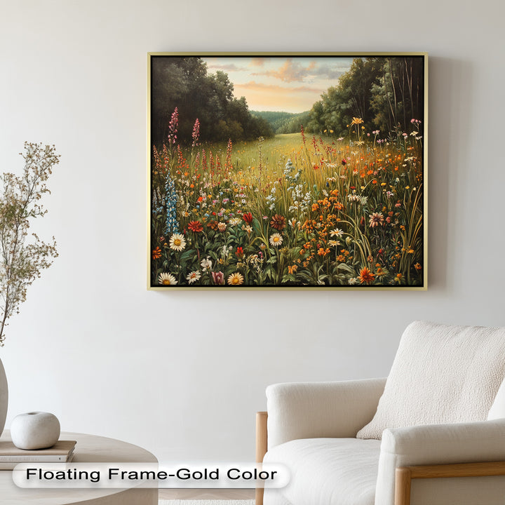 Whispers of Meadow Bloom – Colorful Wildflower Field Oil Painting