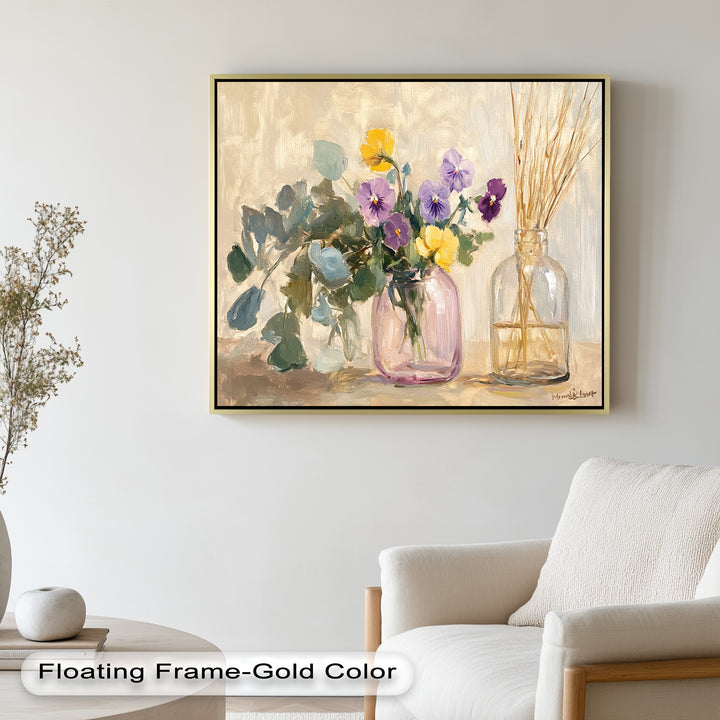 Purple & Yellow Flowers – Botanical Oil Painting
