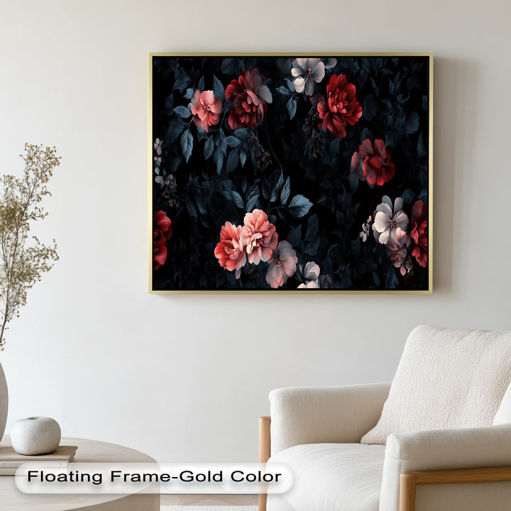 Dark Romantic Floral Wall Art – Floral Oil Painting
