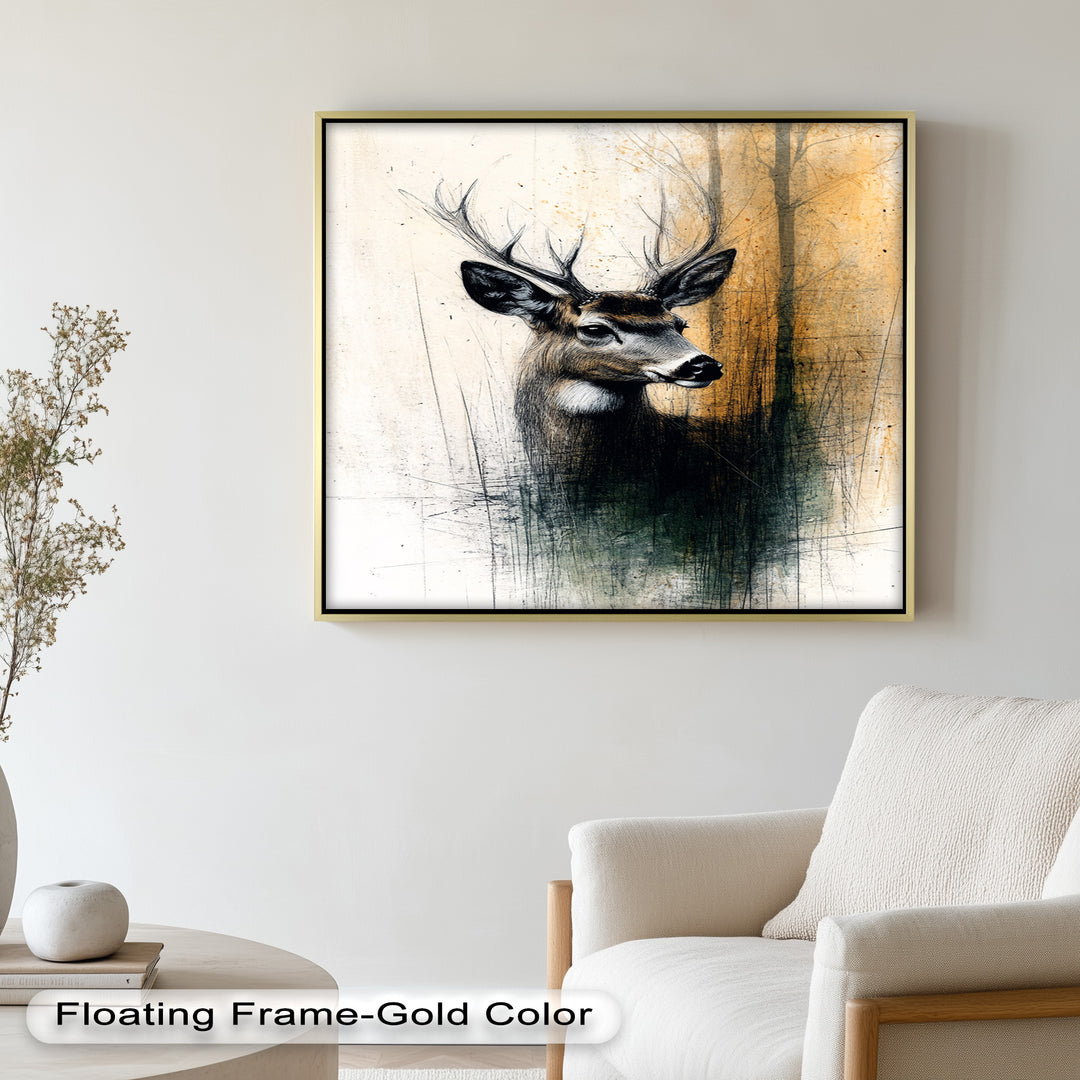 Majestic Deer Portrait - Animal Oil Painting