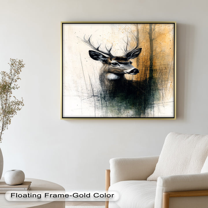 Majestic Deer Portrait - Animal Oil Painting