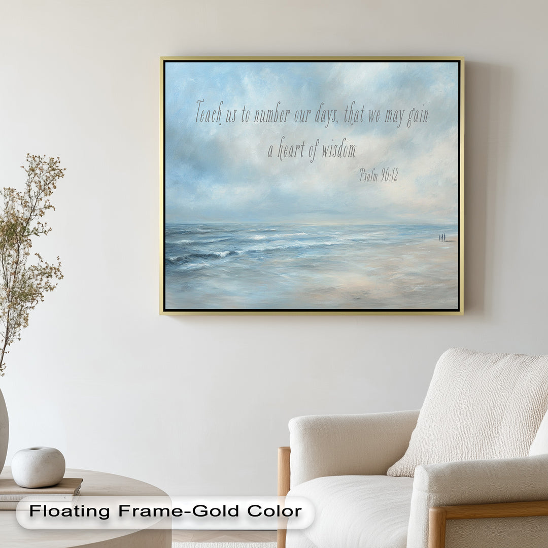 Psalm 90:12 – Heart of Wisdom Bible Verse Oil Painting