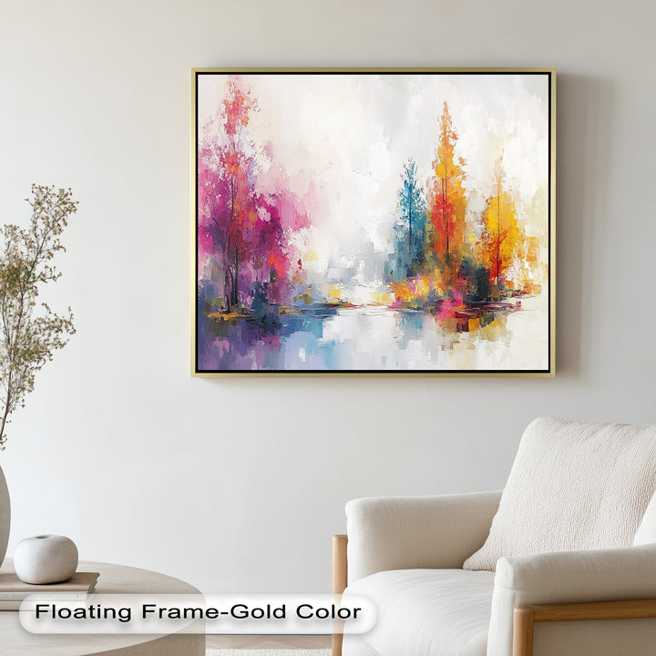 Brush Stroke Abstract Modern Art – Framed Contemporary Oil Painting