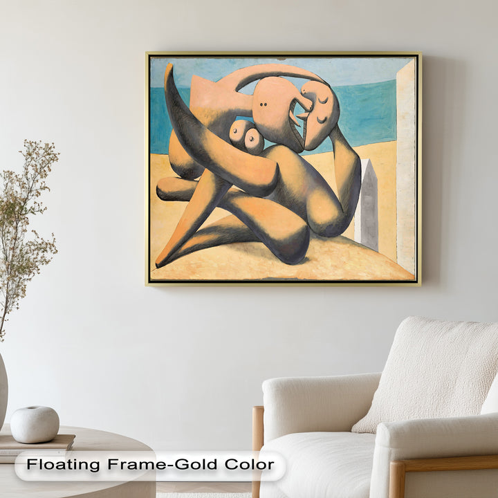 Lovers by the Sea – Abstract Embrace Picasso Oil Painting