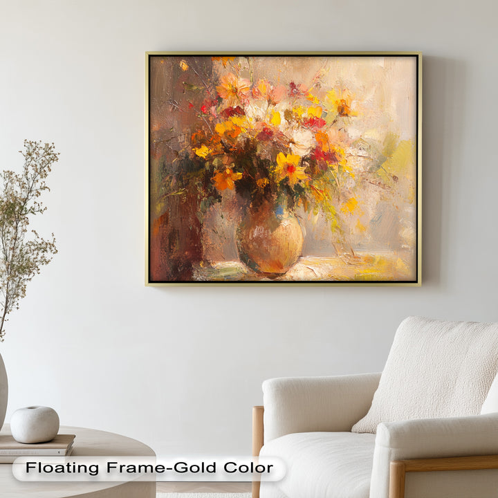 Sunlit Harmony – Vibrant Wildflower Still Life Flower Oil Painting