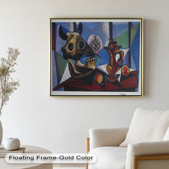Still Life with Bull Skull – Symbolist Cubist Picasso Oil Painting