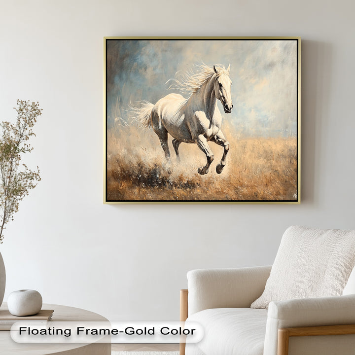 White Stallion Art – Horse Oil Painting