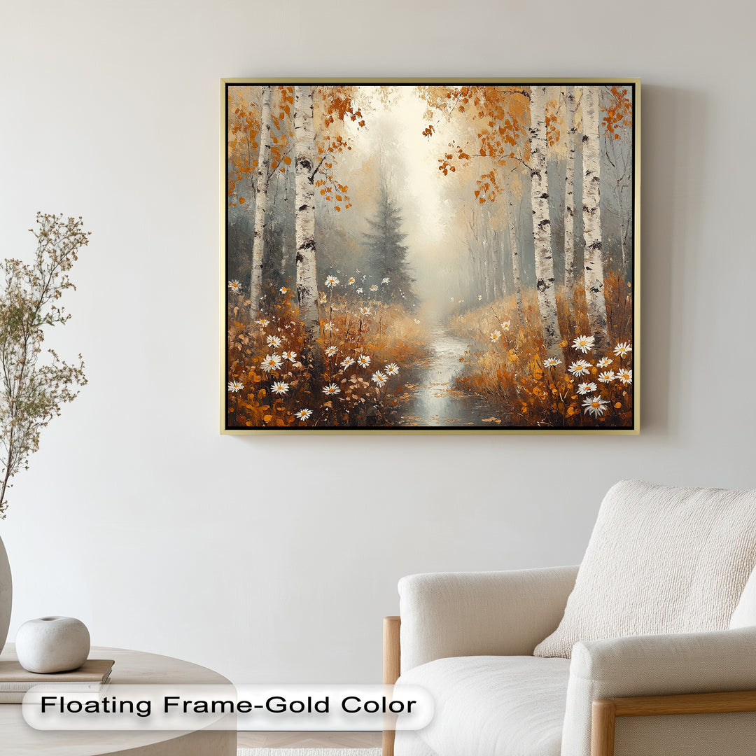 Golden Fall Leaves – Serene Autumn Oil Painting