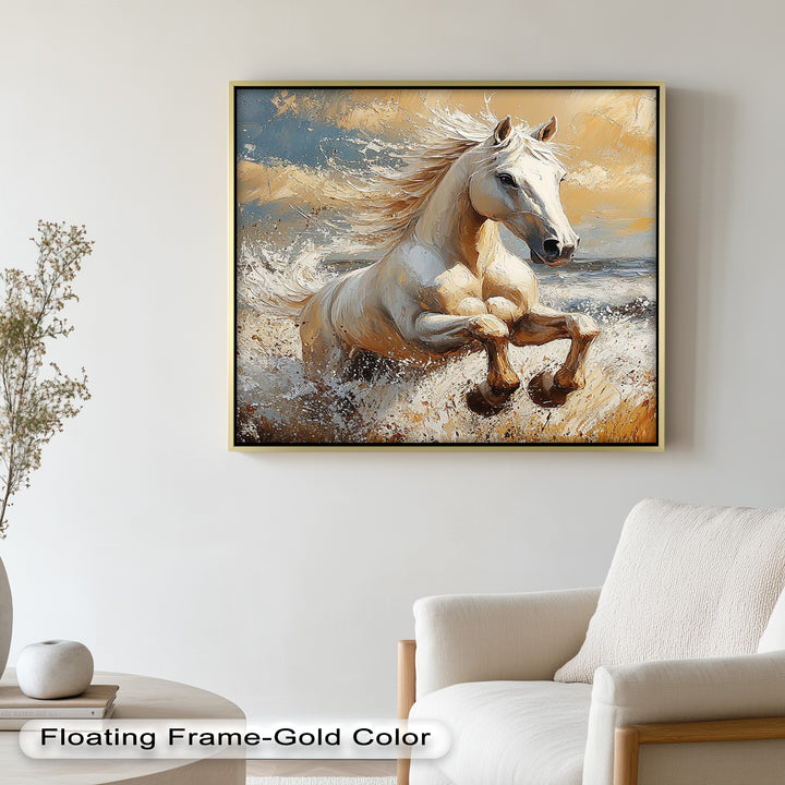 Spirit of the Wind – White Horse Oil Painting