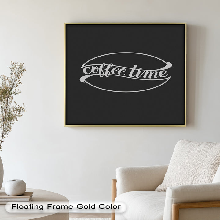 Modern Coffee Time Typography – Minimalist Oil Painting