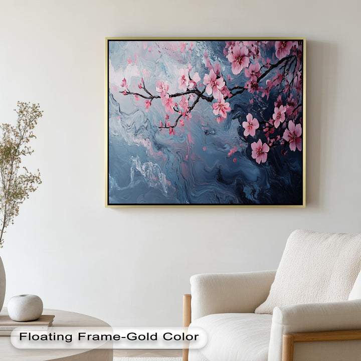 Cherry Blossom Branch Wall Art – Floral Oil Painting