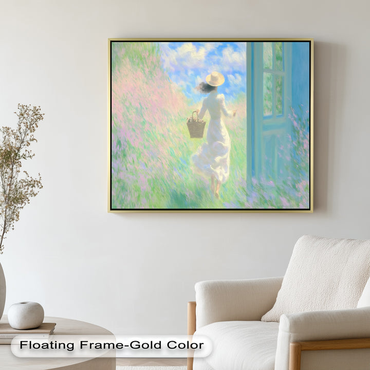 Into the Bloom – Dreamy Woman in Wildflower Field Oil Painting