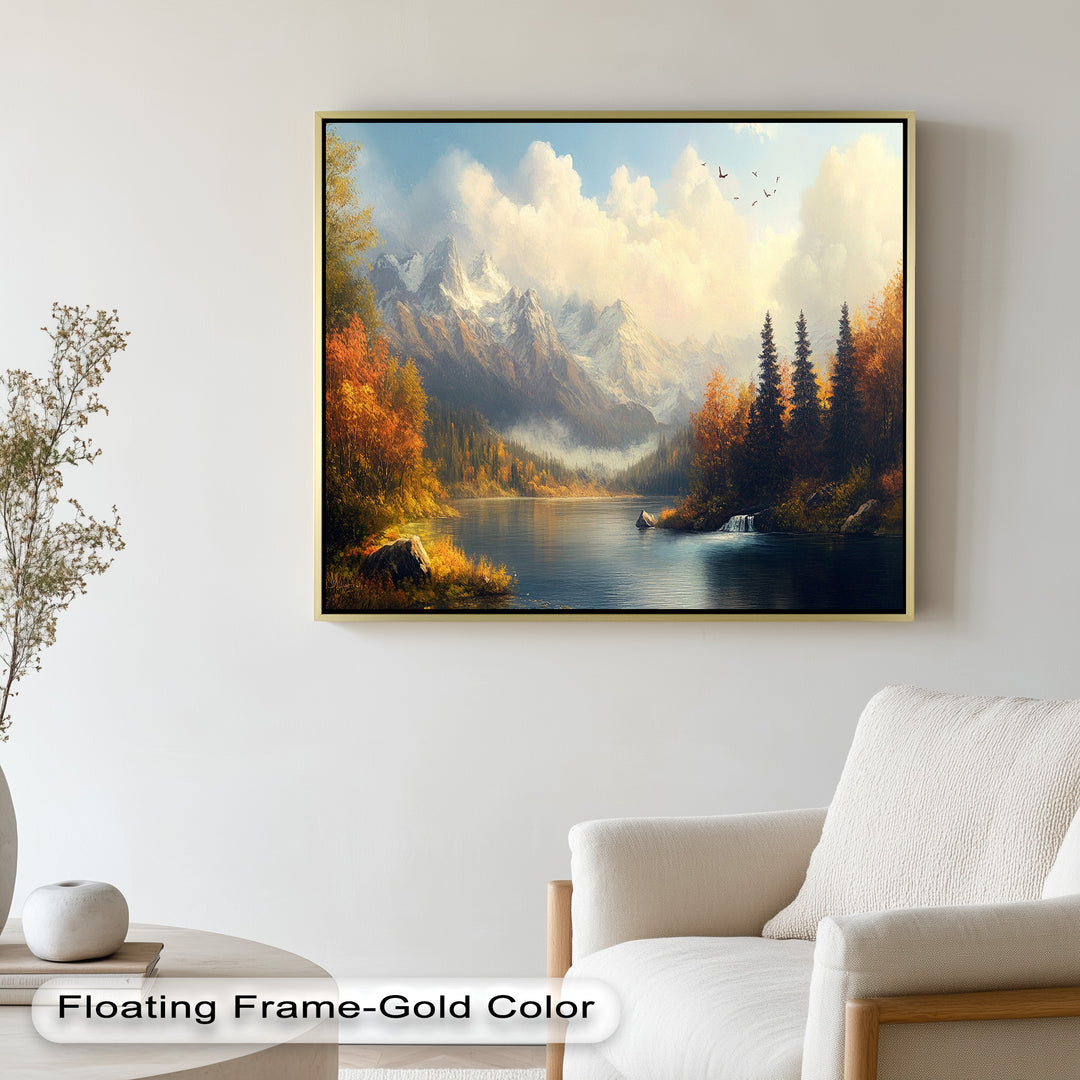 Ideal for rustic, cabin, or nature-themed interiors, this artwork brings the grandeur of the wilderness into your home.