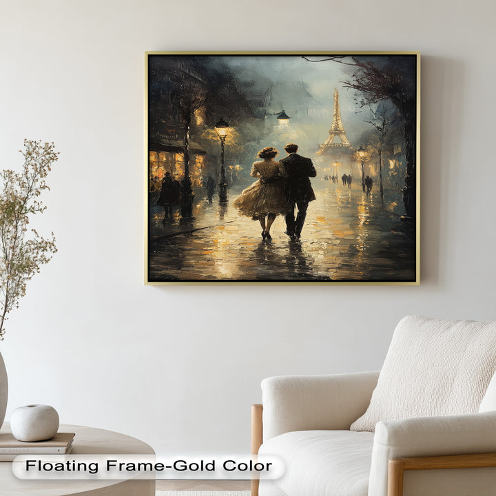 Romantic Couple in Evening Light - Love Oil Painting