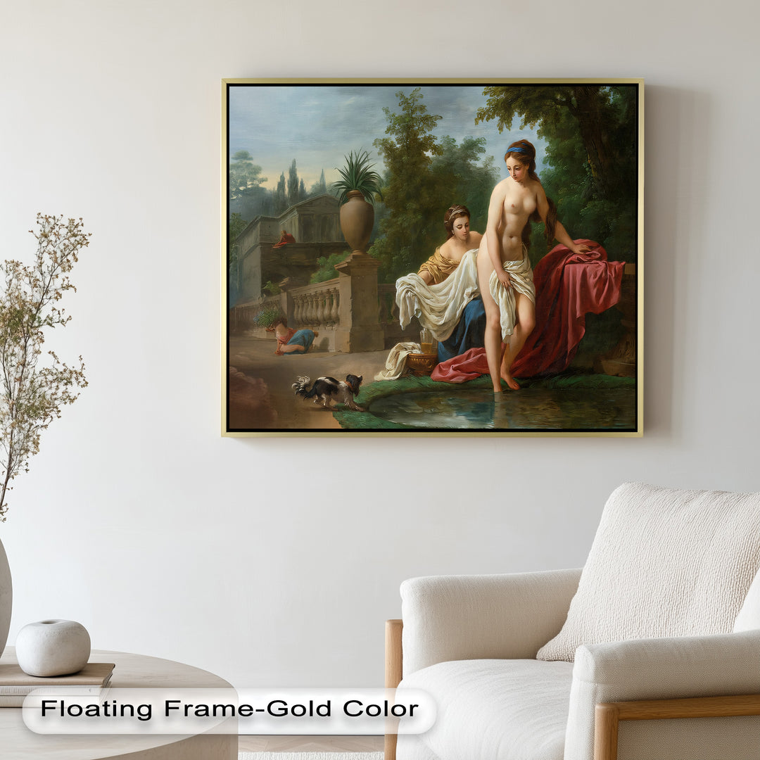 Bathing in the Garden – Neoclassical Elegance Oil Painting
