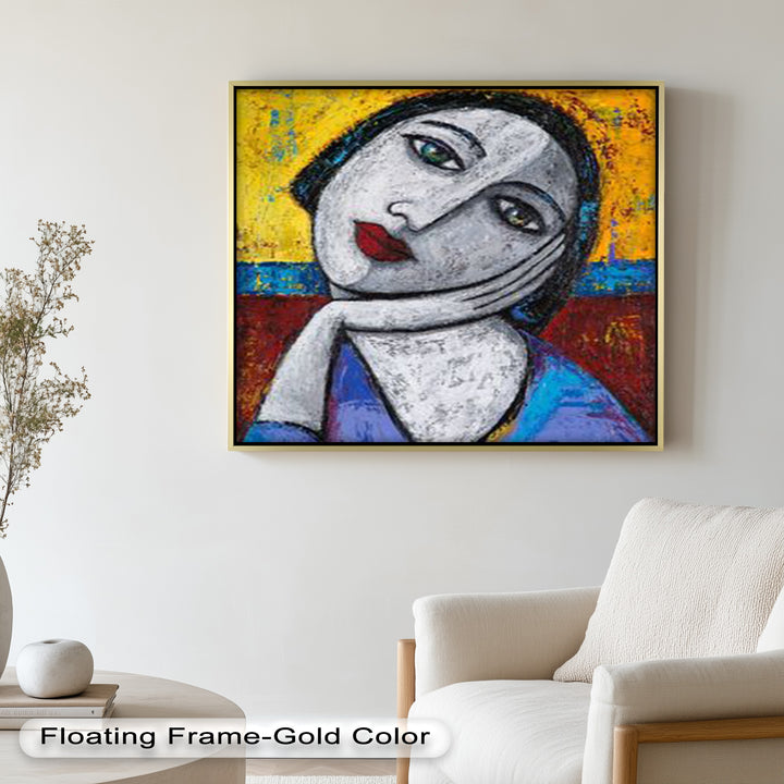 Quiet Reflection – Textured Modern Portrait Picasso Oil Painting