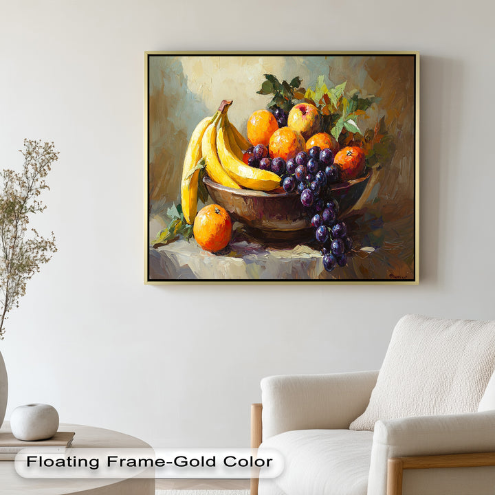 Banana & Grape Fruit Art – Kitchen Wall Oil Painting